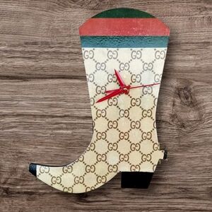 Gucci Cream and Red Boot Wall Clock